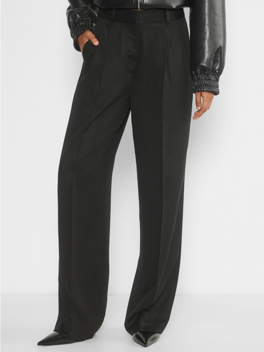 Aritzia Black Wide-Leg Trousers